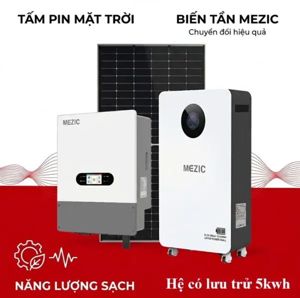 Điện Năng Lượng Mặt Trời Hybrid 6KW Có Lưu Trữ 5KW