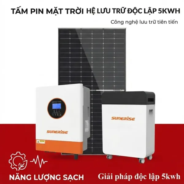 điện năng lượng mặt trời lưu trử độc lập 5kw