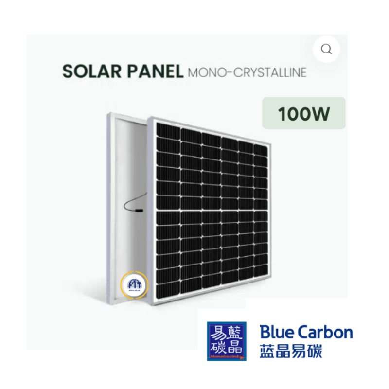 Tấm pin năng lượng mặt trời 100w 12v Blue Carbon 1 Tấm pin năng lượng mặt trời 100w 12v Blue Carbon