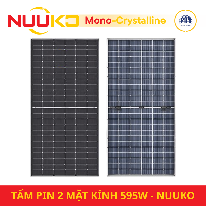 TẤM PIN 2 MẶT KÍNH NUUKO 595W NKM595N-144BDM10 1 TẤM PIN 2 MẶT KÍNH NUUKO 595W NKM595N-144BDM10